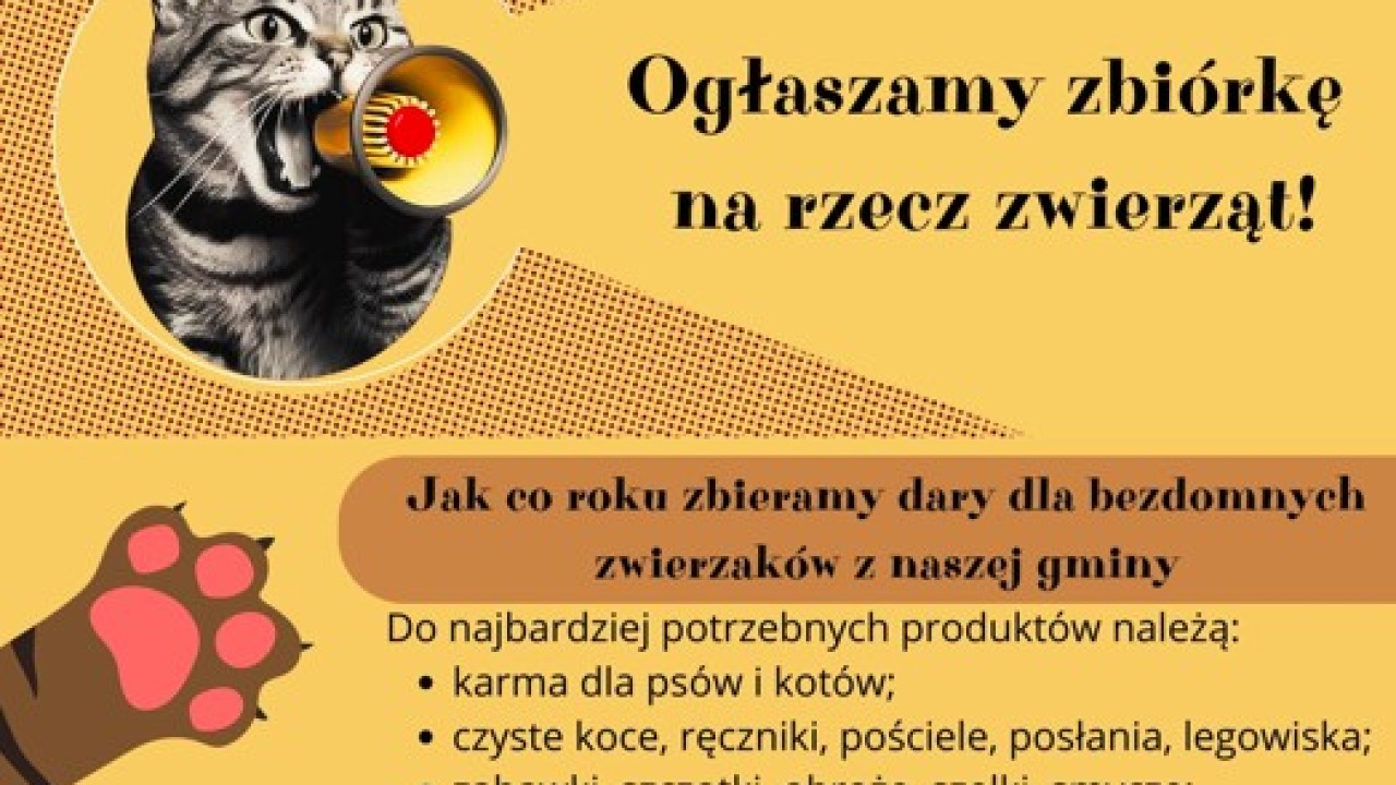 ZBIÓRKA NA RZECZ ZWIERZĄT